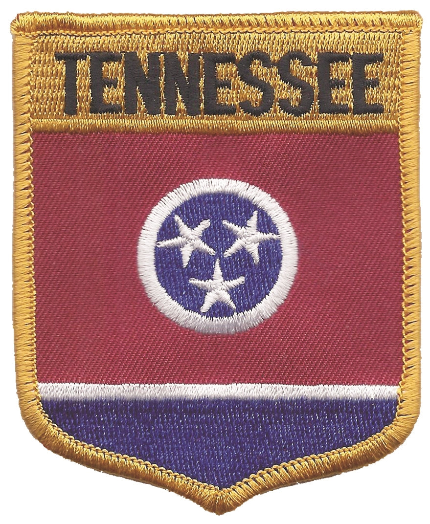 TENNESSEE large flag shield uniform or souvenir embroidered patch, TN