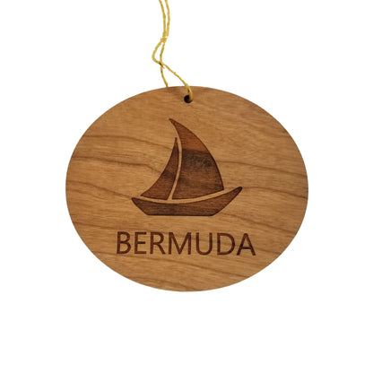 Bermuda Ornament - Handmade Wood Ornament - Souvenir Sailing Sailboat - Christmas Ornament 3 Inch