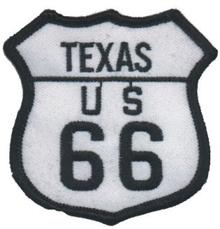 TEXAS US 66 souvenir embroidered patch, TX, ROUTE 66