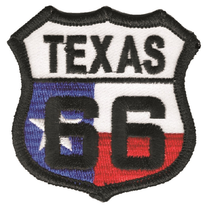 TEXAS 66 flag shield embroidered souvenir patch, TX, ROUTE 66