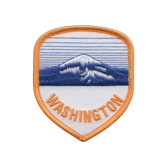 WASHINGTON Mountain Shield Souvenir Embroidered Iron On Patch Mt Rainier - 3353