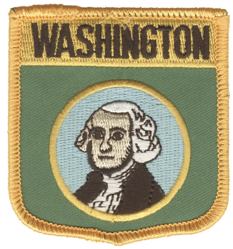 WASHINGTON medium flag shield souvenir or uniform embroidered patch, WA