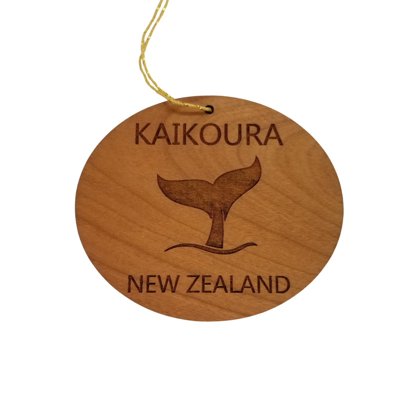 Kaikoura New Zealand Ornament - Handmade Wood Ornament - Whale Tail Whale Watching - Christmas Ornament 3 Inch