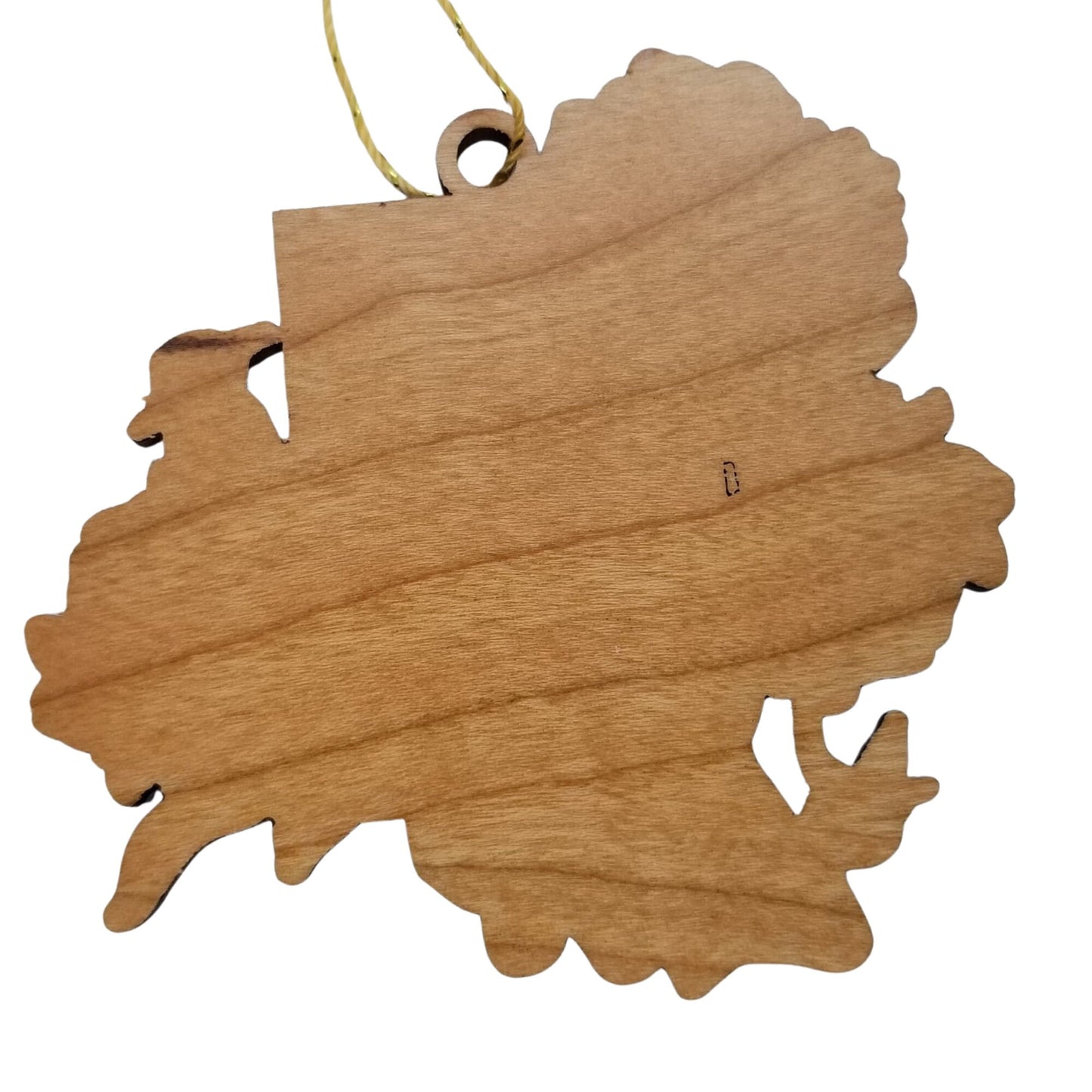 Indiana Wood Ornament -  IN State Shape with State Flowers Cutout - Handmade Wood Ornament Made in USA Christmas Decor