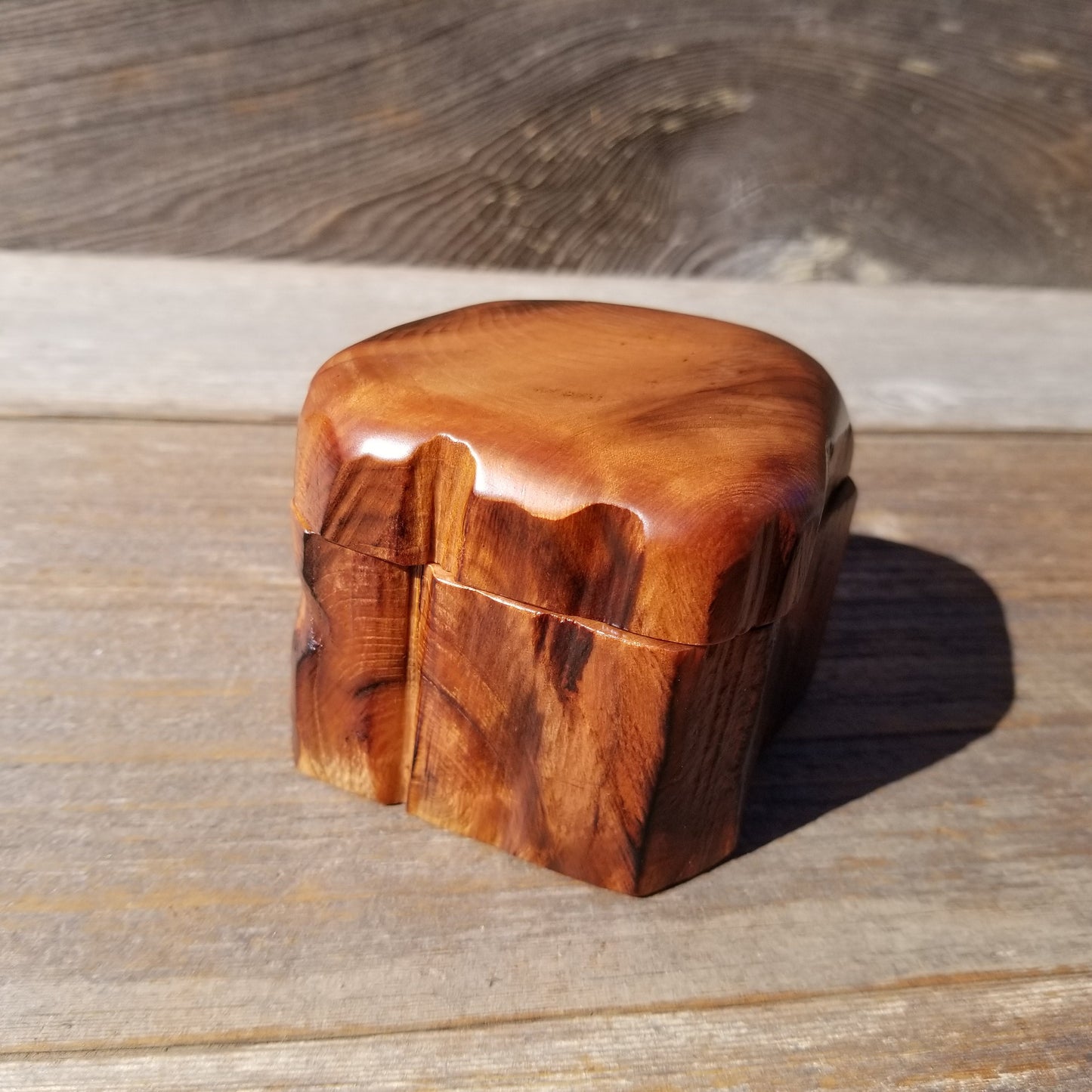 Wood Ring Box Redwood Rustic Handmade California #543 Storage Live Edge Mini Birthday Gift Christmas Gift Mother's Day Gift