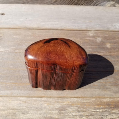 Wood Ring Box Redwood Rustic Handmade California #534 Storage Live Edge Mini Birthday Gift Christmas Gift Mother's Day Gift