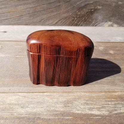 Wood Ring Box Redwood Rustic Handmade California #534 Storage Live Edge Mini Birthday Gift Christmas Gift Mother's Day Gift