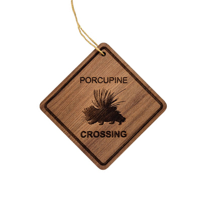 Wholesale Porcupine Crossing Ornament Wood Souvenir Handmade in USA