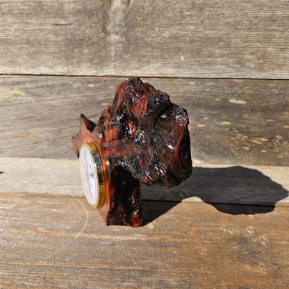 Redwood Burl Clock Table Shelf Mantle Desk Office Gifts for Men #647 Sitting Wood Christmas Gift Handmade