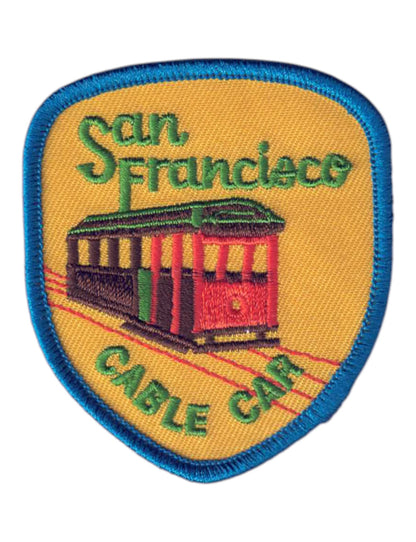 San Francisco CABLE CAR Patch Blue Border - 4006B