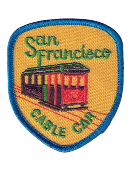 San Francisco CABLE CAR Patch Blue Border - 4006B