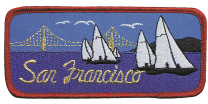 San Francisco bridge & sailboat souvenir embroidered patch