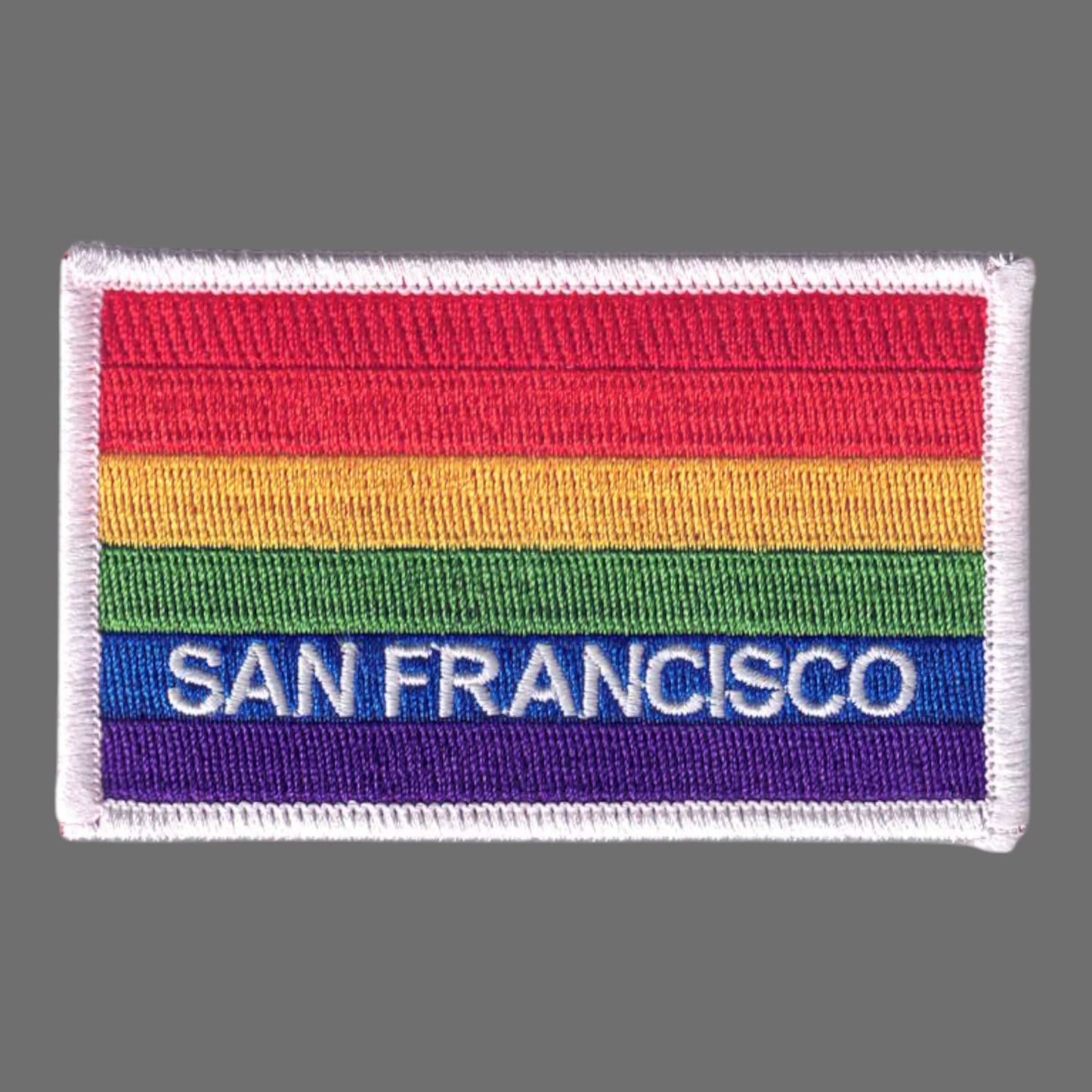 SAN FRANCISCO Rainbow Flag White Border Patch - 4059-39
