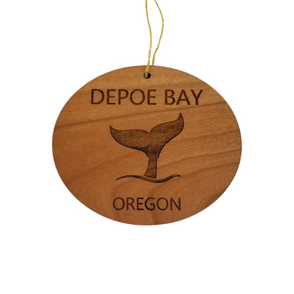 Depoe Bay Ornament - Oregon Handmade Wood Ornament - OR Whale Tail Whale Watching - Christmas Ornament 3 Inch