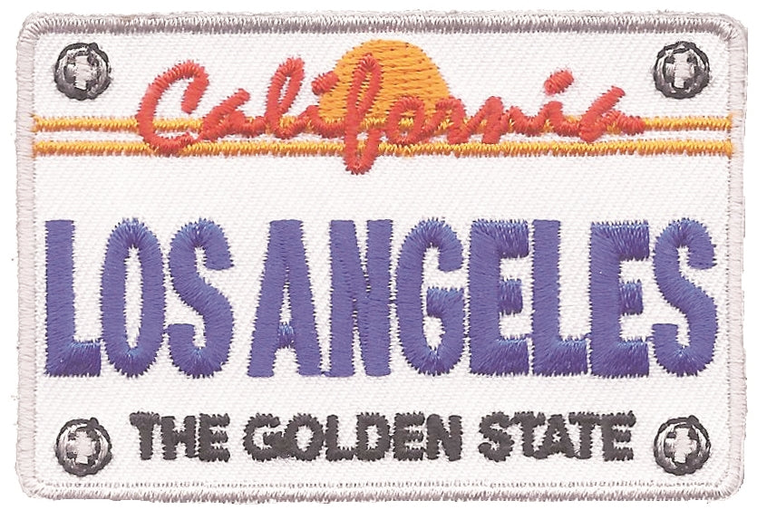 LOS ANGELES license plate souvenir embroidered patch