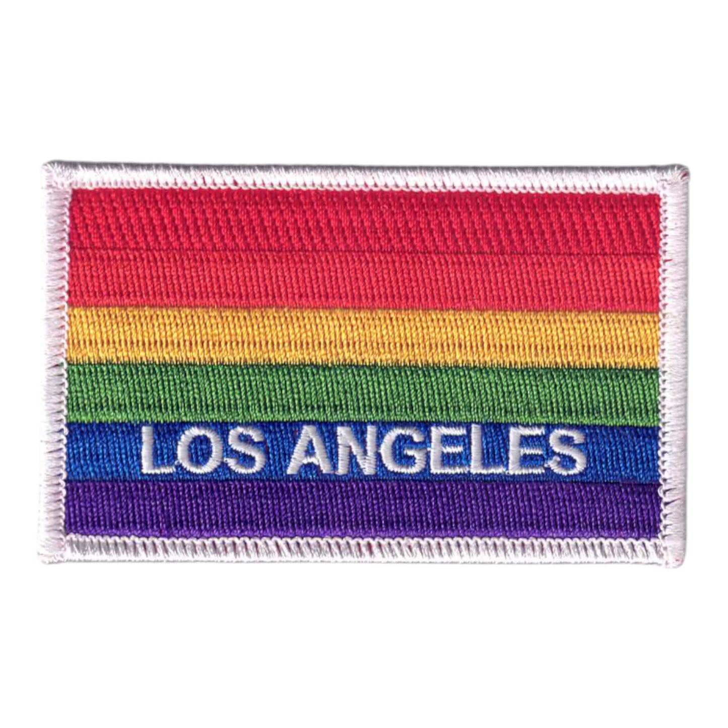 LOS ANGELES Rainbow Flag White Border Patch - 4609-39