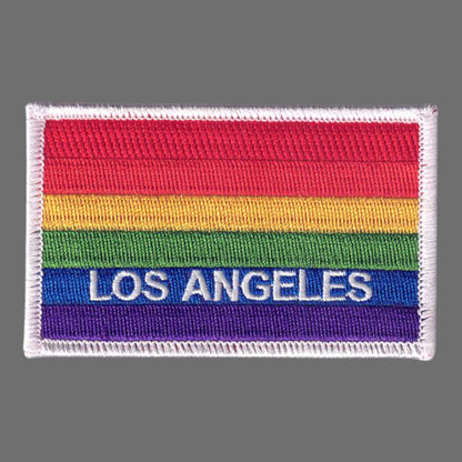 LOS ANGELES Rainbow Flag White Border Patch - 4609-39