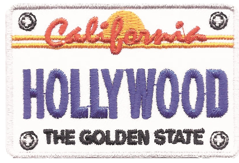 HOLLYWOOD license plate souvenir embroidered patch