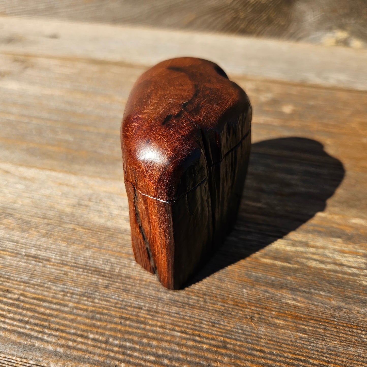 Wood Ring Box Redwood Rustic Handmade California Storage Live Edge Mini #668 Birthday Gift Christmas Gift Mother's Day Gift