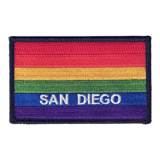 SAN DIEGO Rainbow Flag Patch Black Border- 4719-01