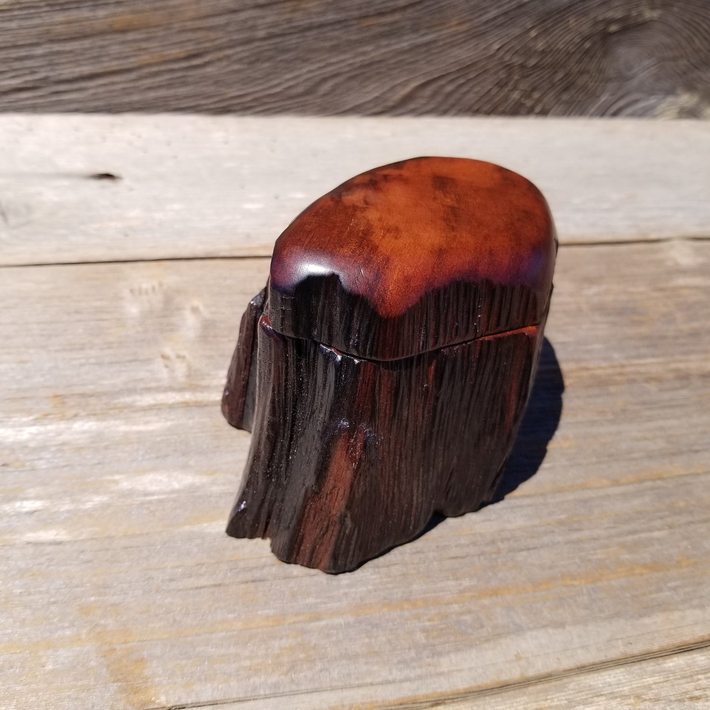 Wood Ring Box Redwood Rustic Handmade California Storage Live Edge Mini #636 Birthday Gift Christmas Gift Mother's Day Gift