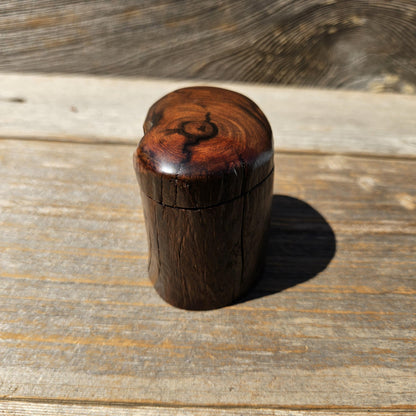 Wood Ring Box Redwood Rustic Handmade California #670 Storage Live Edge Gift