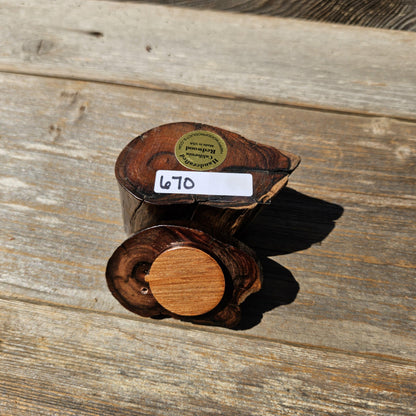 Wood Ring Box Redwood Rustic Handmade California #670 Storage Live Edge Gift