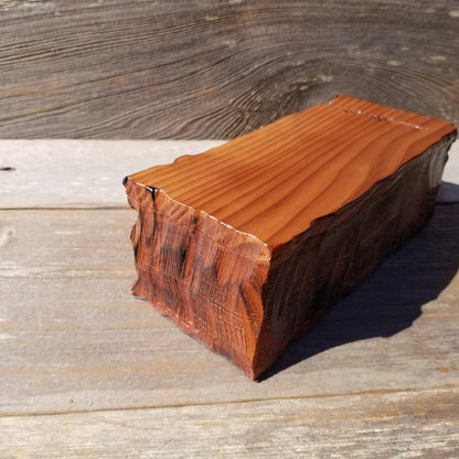 Redwood Jewelry Box Curly Wood Engraved Rustic Handmade California #587 Memento Box, Mom Gift, Anniversary Gift