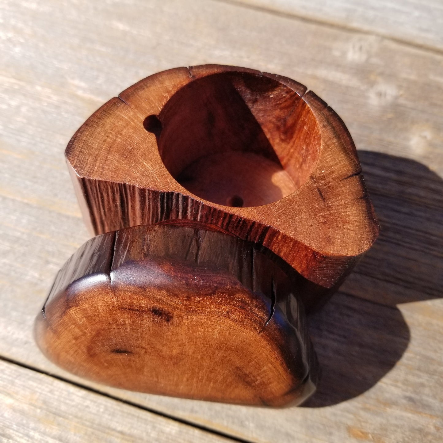 Wood Ring Box Redwood Rustic Handmade California #544 Storage Live Edge Mini Birthday Gift Christmas Gift Mother's Day Gift