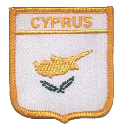 CYPRUS medium flag shield souvenir embroidered patch