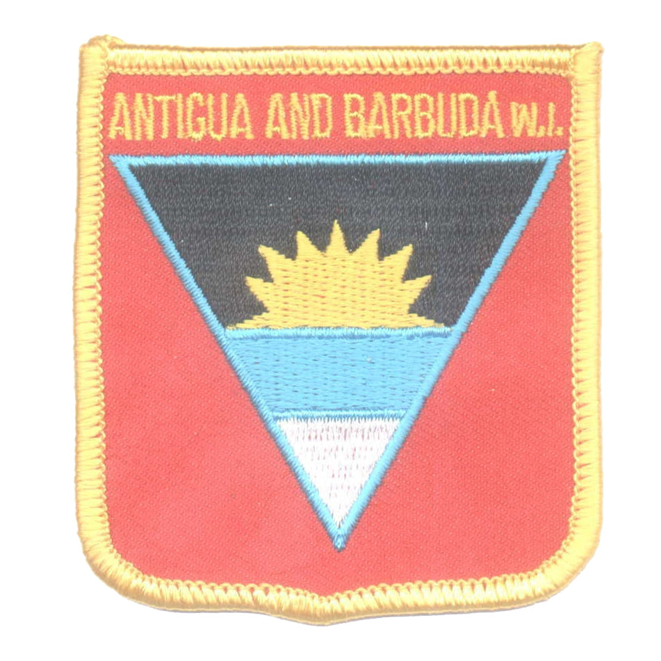 ANTIGUA AND BARBUDA W.I. medium flag shield souvenir embroidered patch