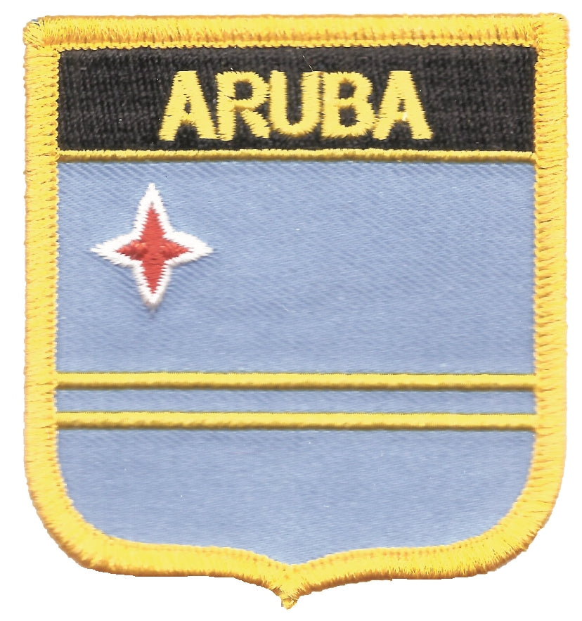 ARUBA medium flag shield souvenir embroidered patch