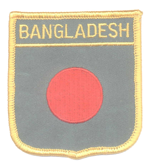 BANGLADESH medium flag shield souvenir embroidered patch