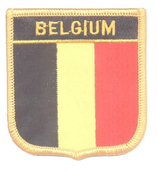 BELGIUM medium flag shield souvenir embroidered patch