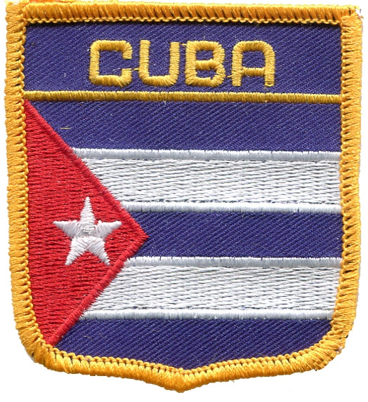 CUBA medium flag shield souvenir embroidered patch