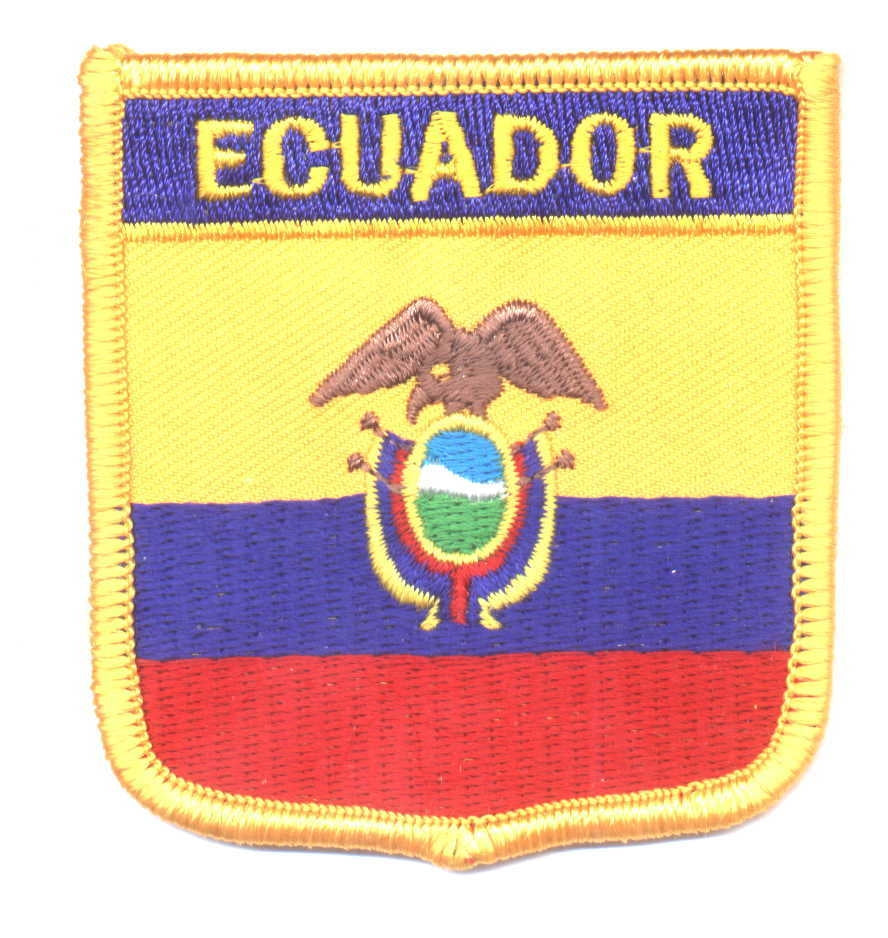 ECUADOR medium flag shield souvenir embroidered patch