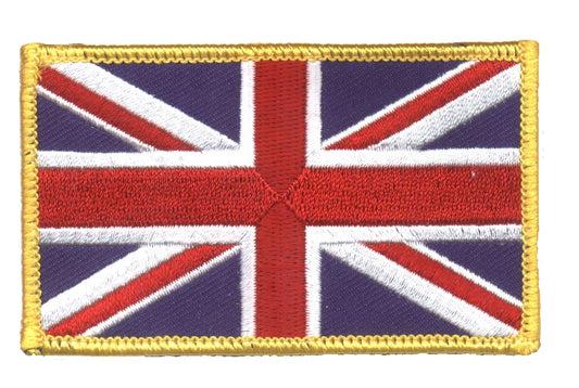 GREAT BRITAIN Union Jack flag gold border souvenir embroidered patch