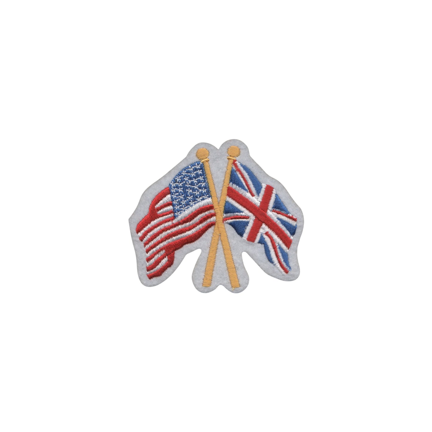 USA and Great Britain Flags Iron On Patch Crossed Flags Souvenir Badge Emblem Applique - 6225