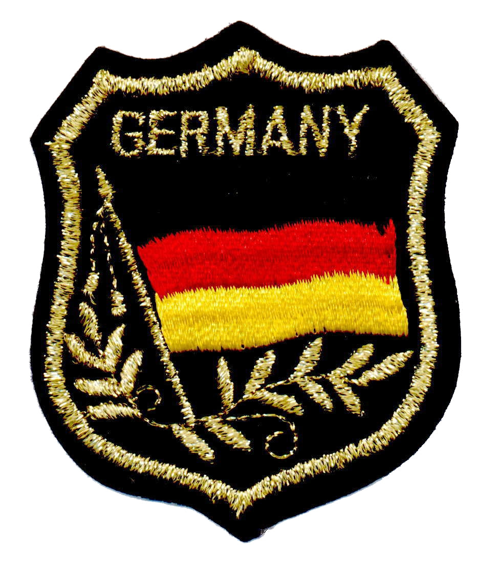 GERMANY mylar flag shield souvenir embroidered patch