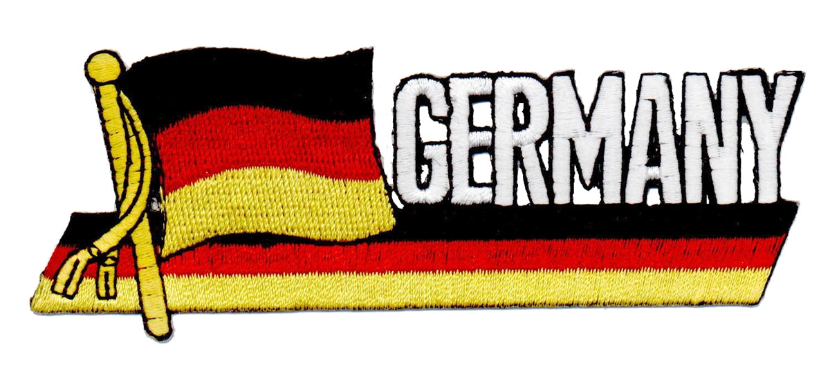 GERMANY wavy flag ribbon souvenir embroidered patch