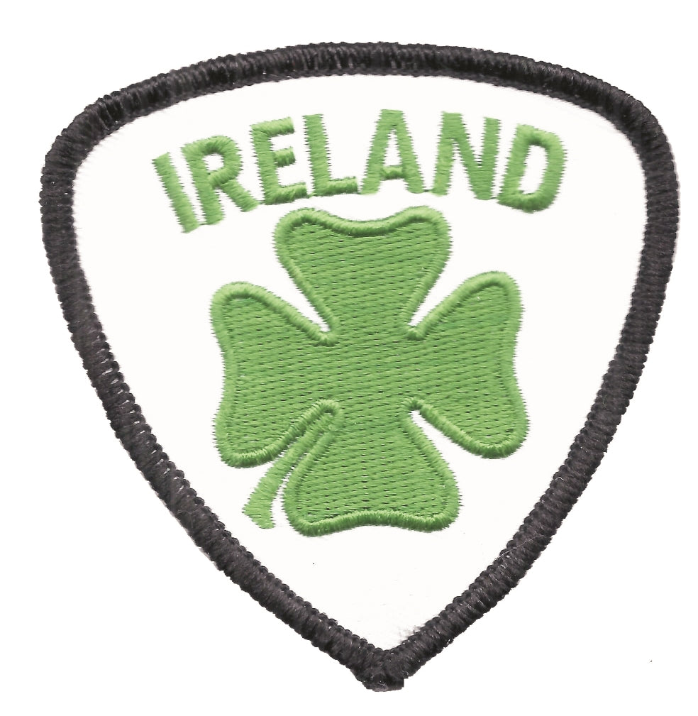 IRELAND 4 leaf clover/shamrock shield souvenir embroidered patch