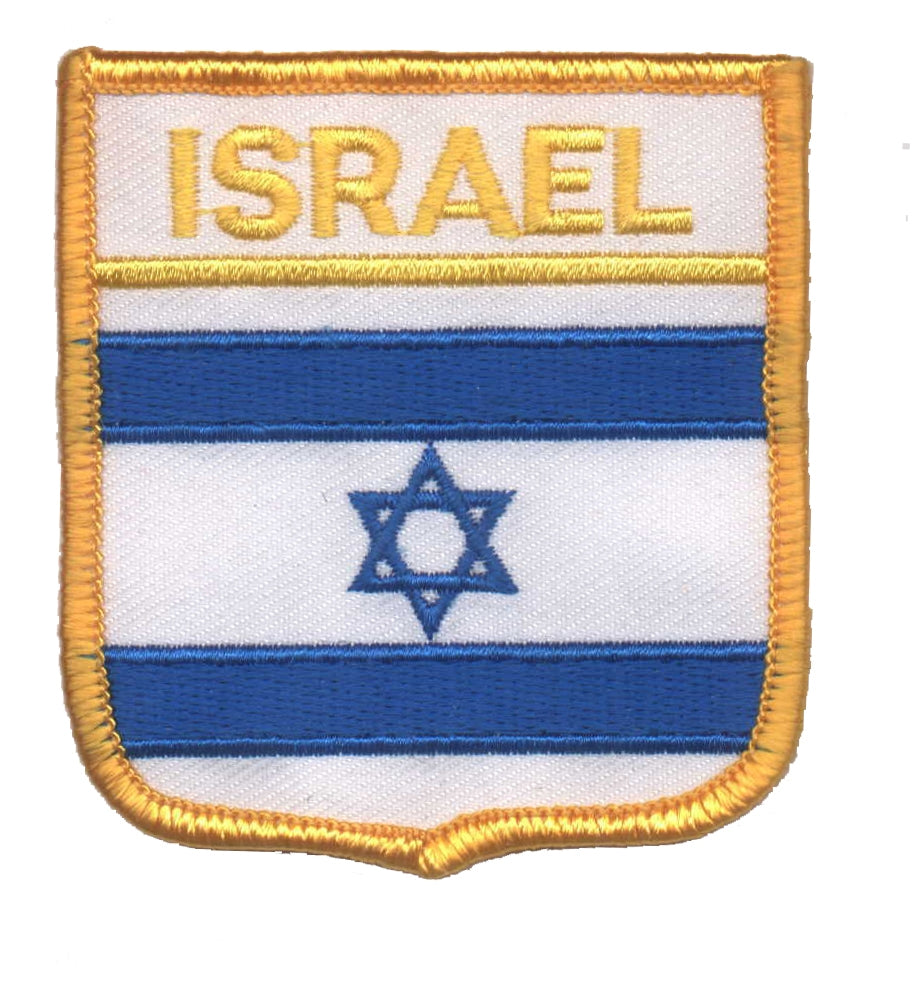 ISRAEL flag medium shield uniform or souvenir embroidered patch