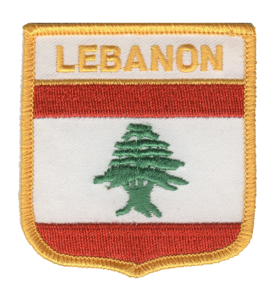 LEBANON medium flag shield souvenir embroidered patch