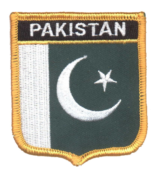 PAKISTAN flag medium shield souvenir embroidered patch