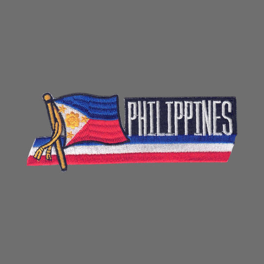 PHILIPPINES Wavy Flag Ribbon Patch - 6606