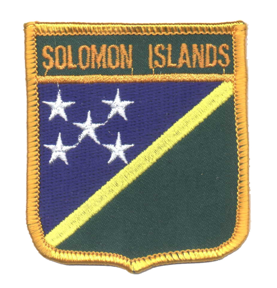 SOLOMON ISLANDS medium flag shield souvenir embroidered patch