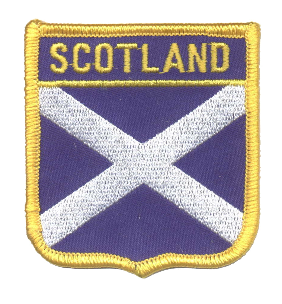 SCOTLAND (St Andrews cross) medium flag shield souvenir embroidered patch