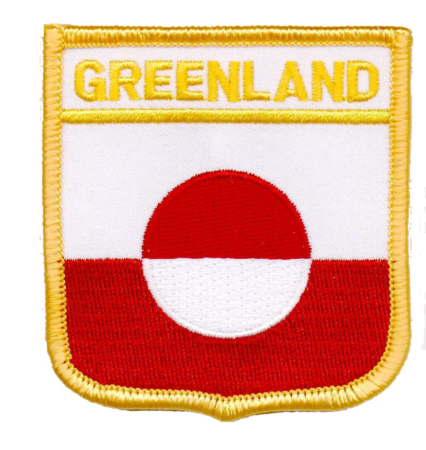 GREENLAND medium flag shield souvenir embroidered patch