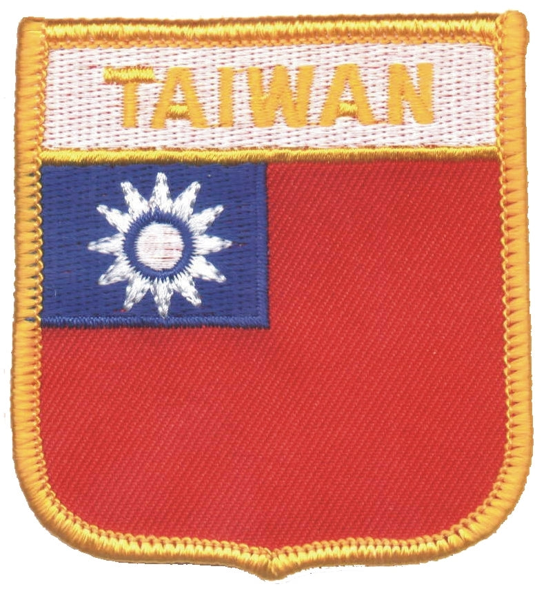 TAIWAN medium flag shield souvenir embroidered patch