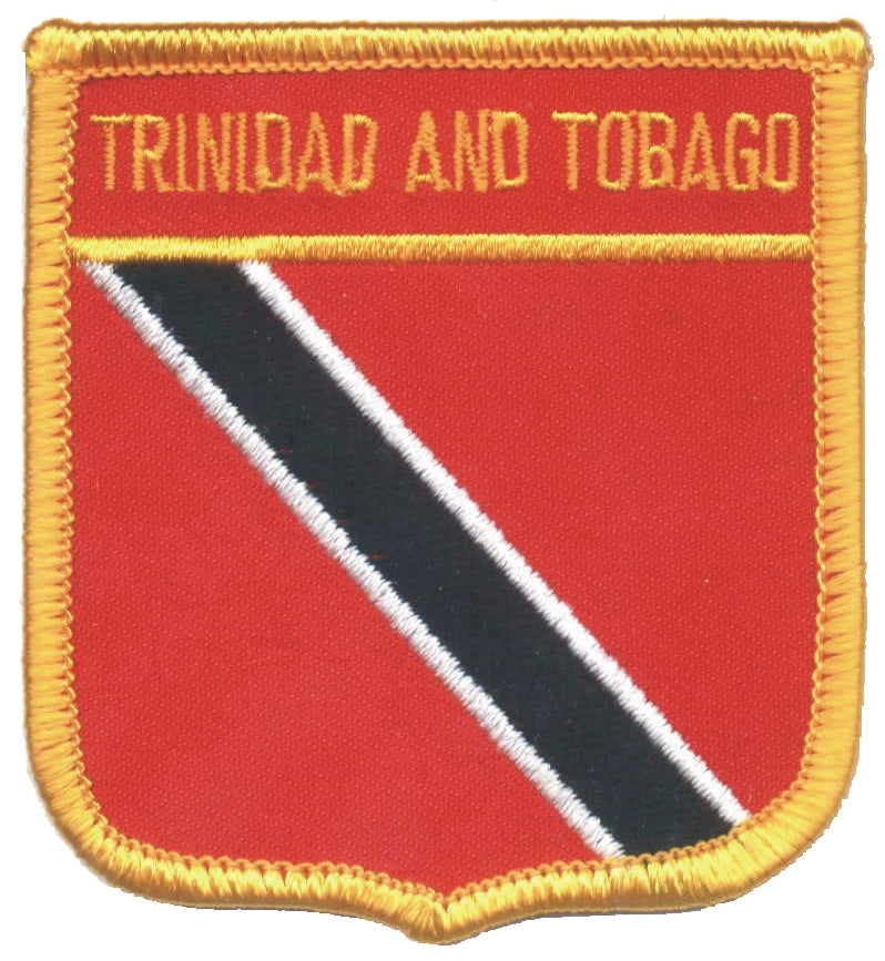 TRINIDAD AND TOBAGO medium flag shield souvenir embroidered patch